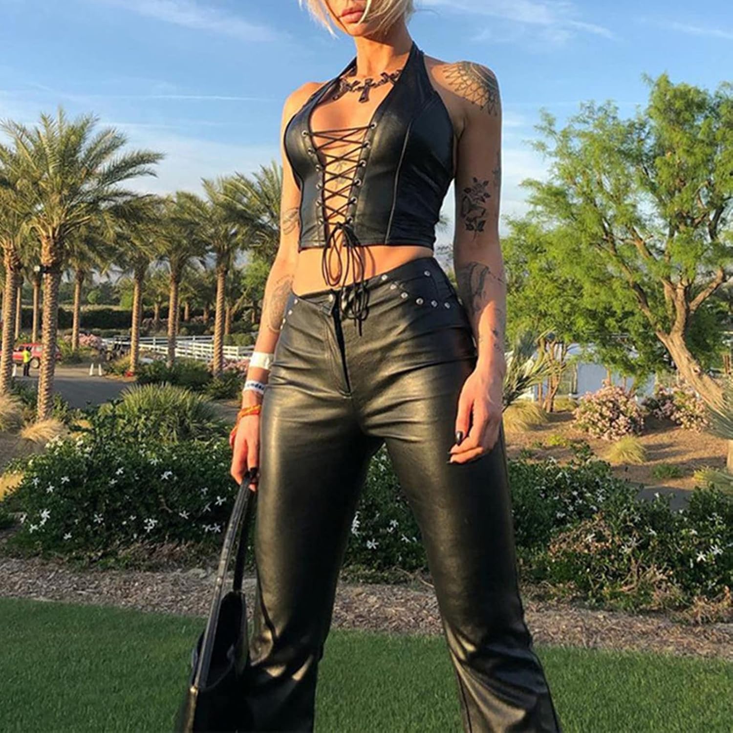 BEARUN PU Leather Corset Bustier Crop Top — image 2