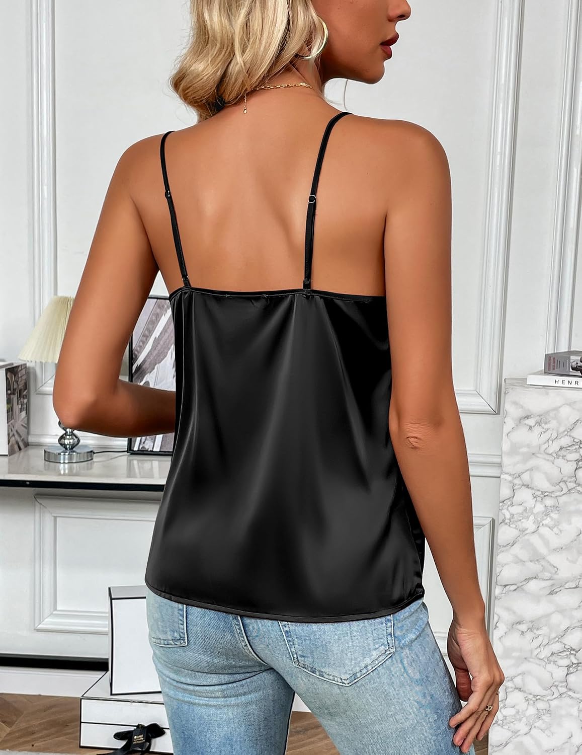 Zeagoo Women's Silk Satin V-Neck Camisole — image 4