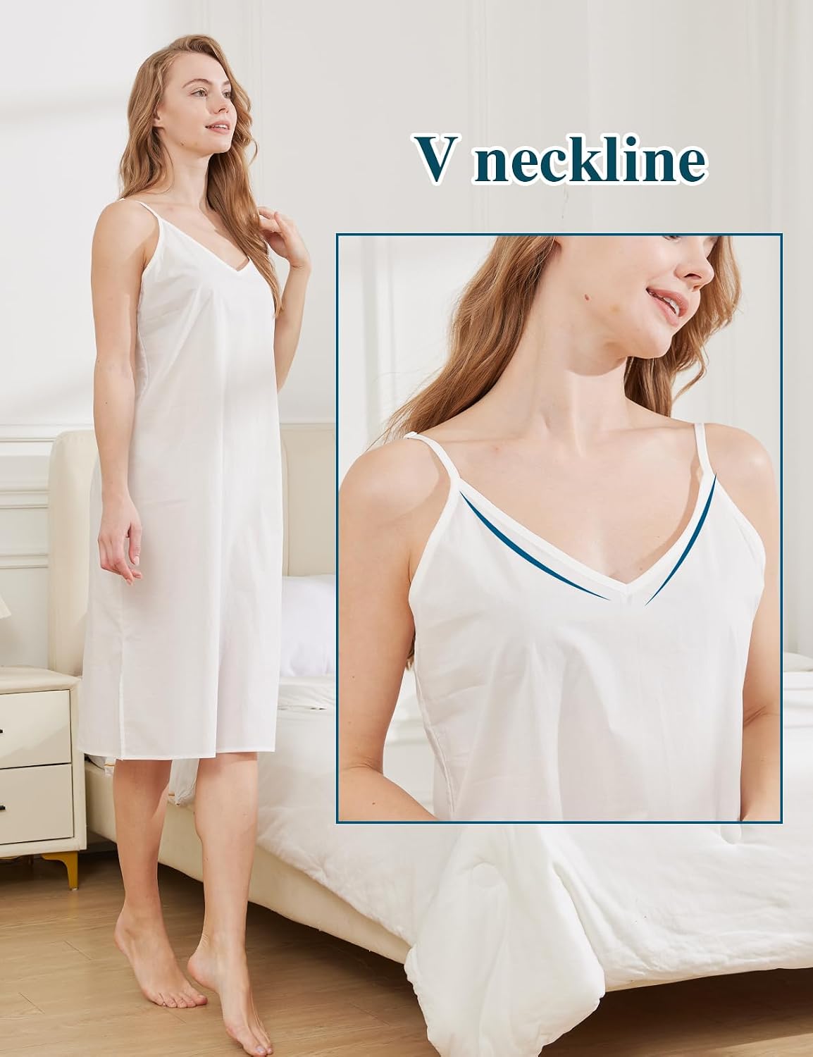 BEAUTELICATE Cotton Full Slip with Adjustable Straps — image 3