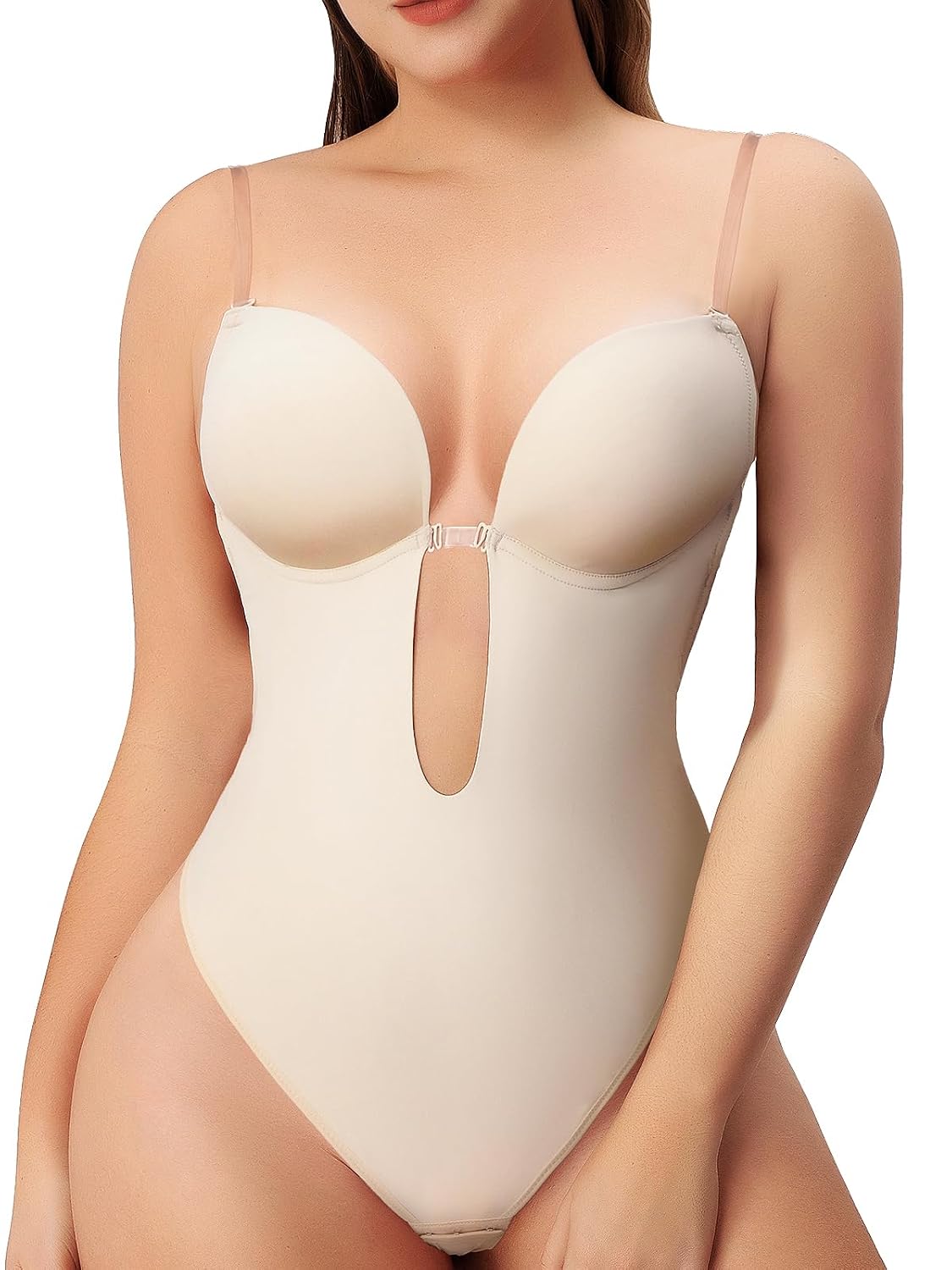 Slimers Backless Plunge Shapewear Bodysuit