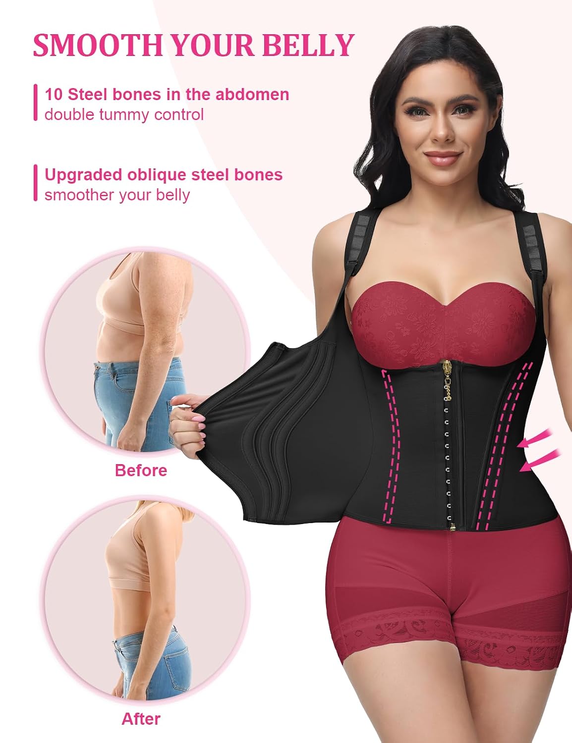 SHAPSHE Waist Trainer with 17 Bones Support — image 3