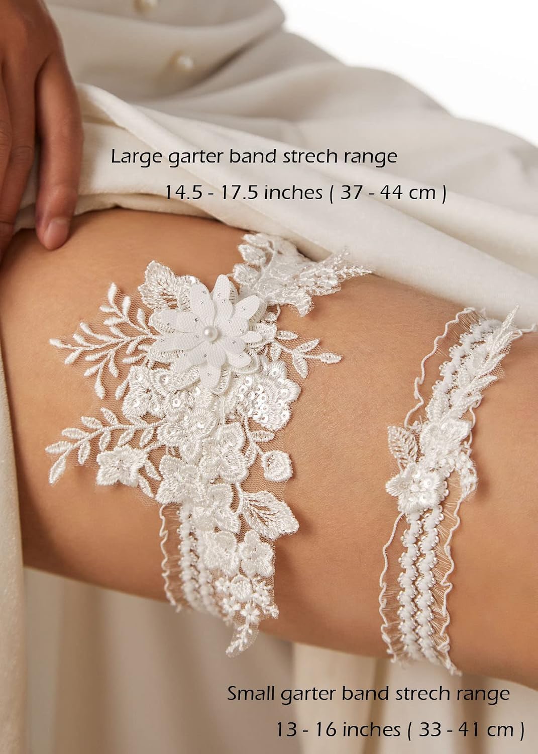 Aprildress 2-Piece Stretchy Lace Wedding Garter Set — image 3
