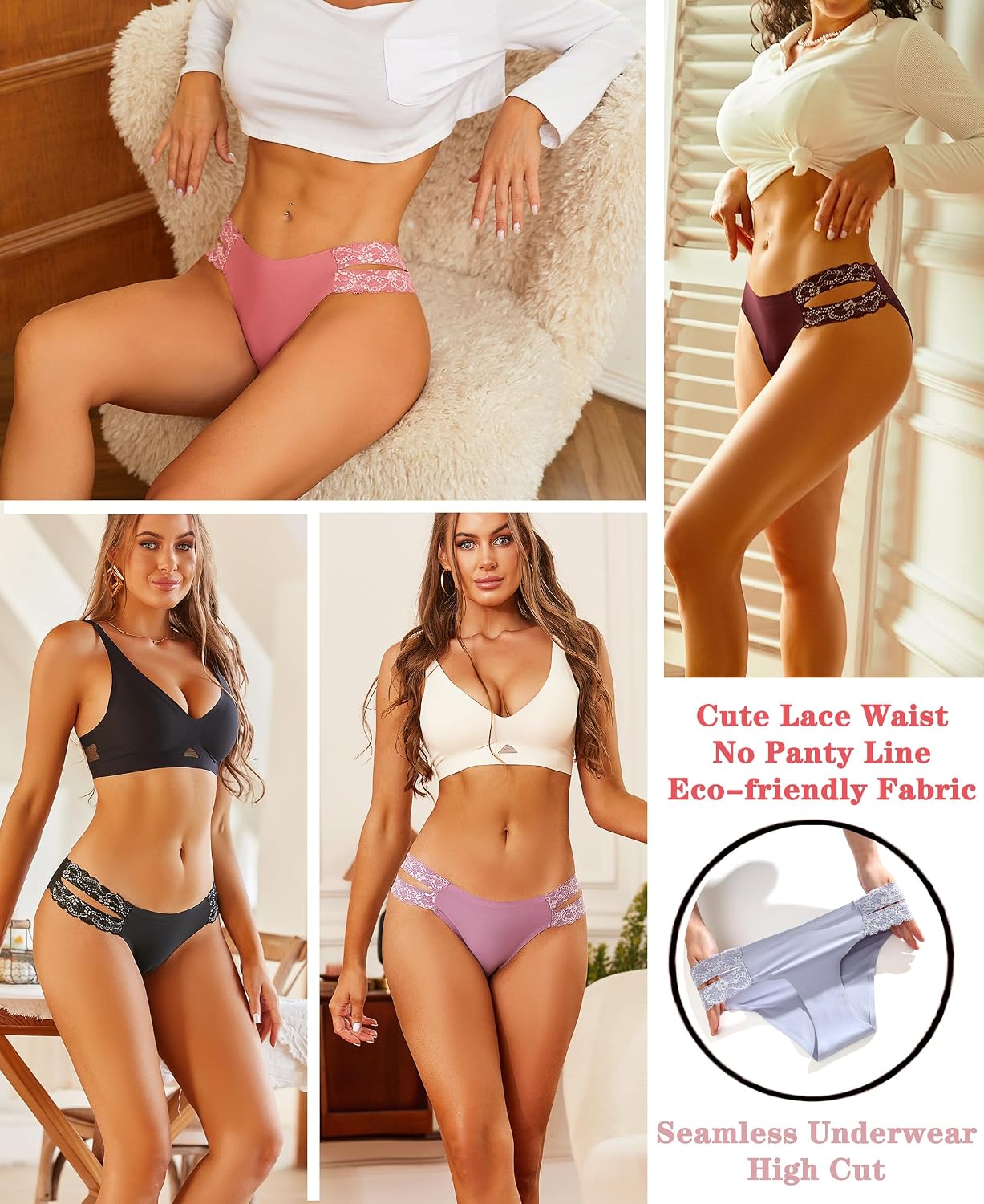 FINETOO Seamless Cheeky Bikini Panties 6-Pack — image 2