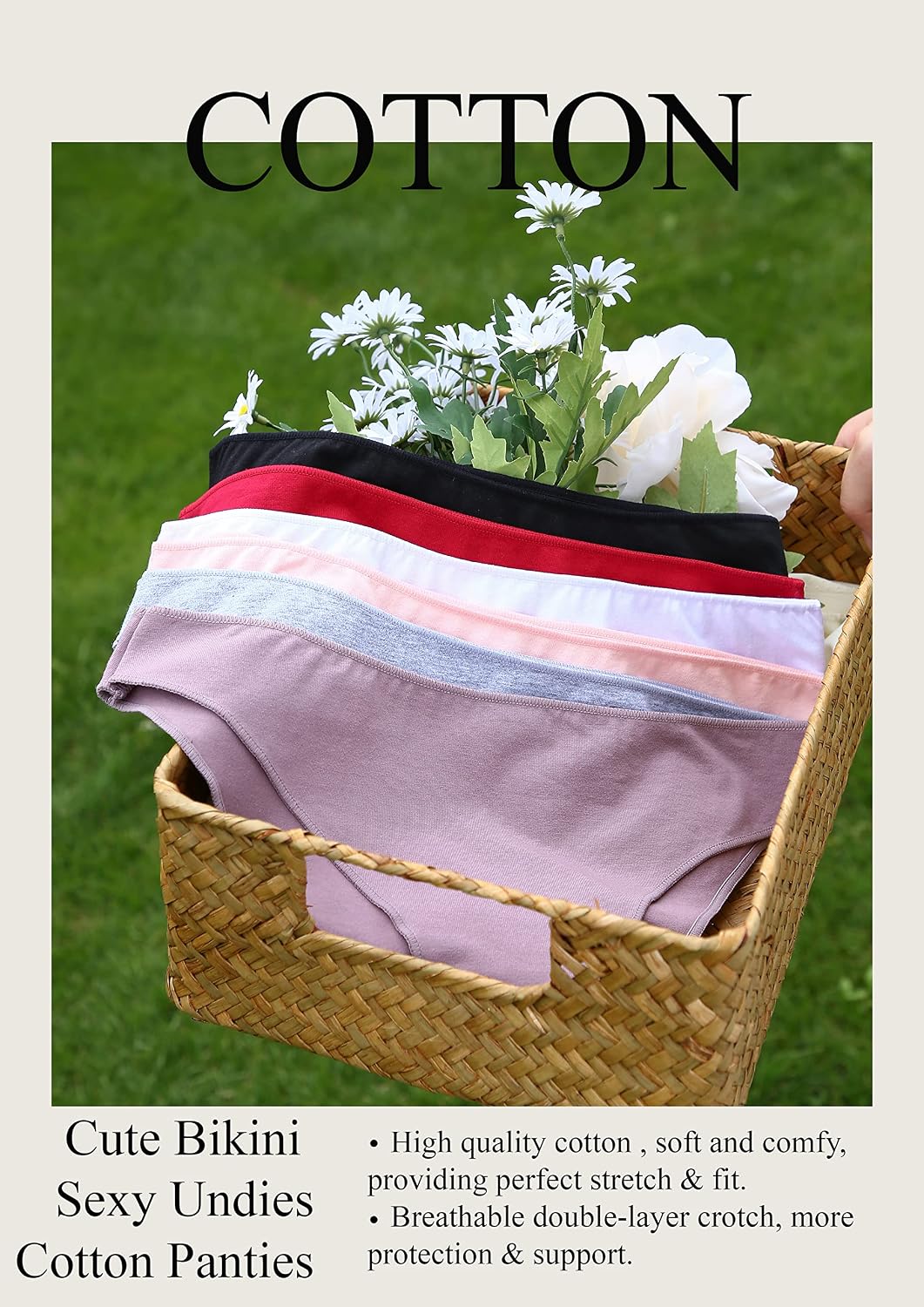 FINETOO 12-Pack Cotton Low Rise Bikini Panties — image 5