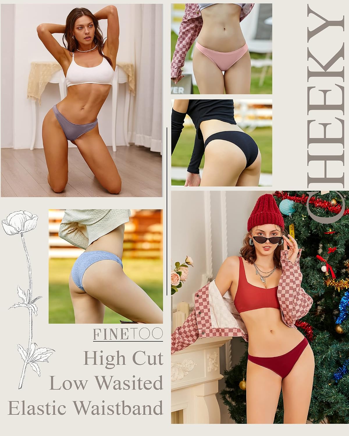 FINETOO 12-Pack Cotton Low Rise Bikini Panties — image 6