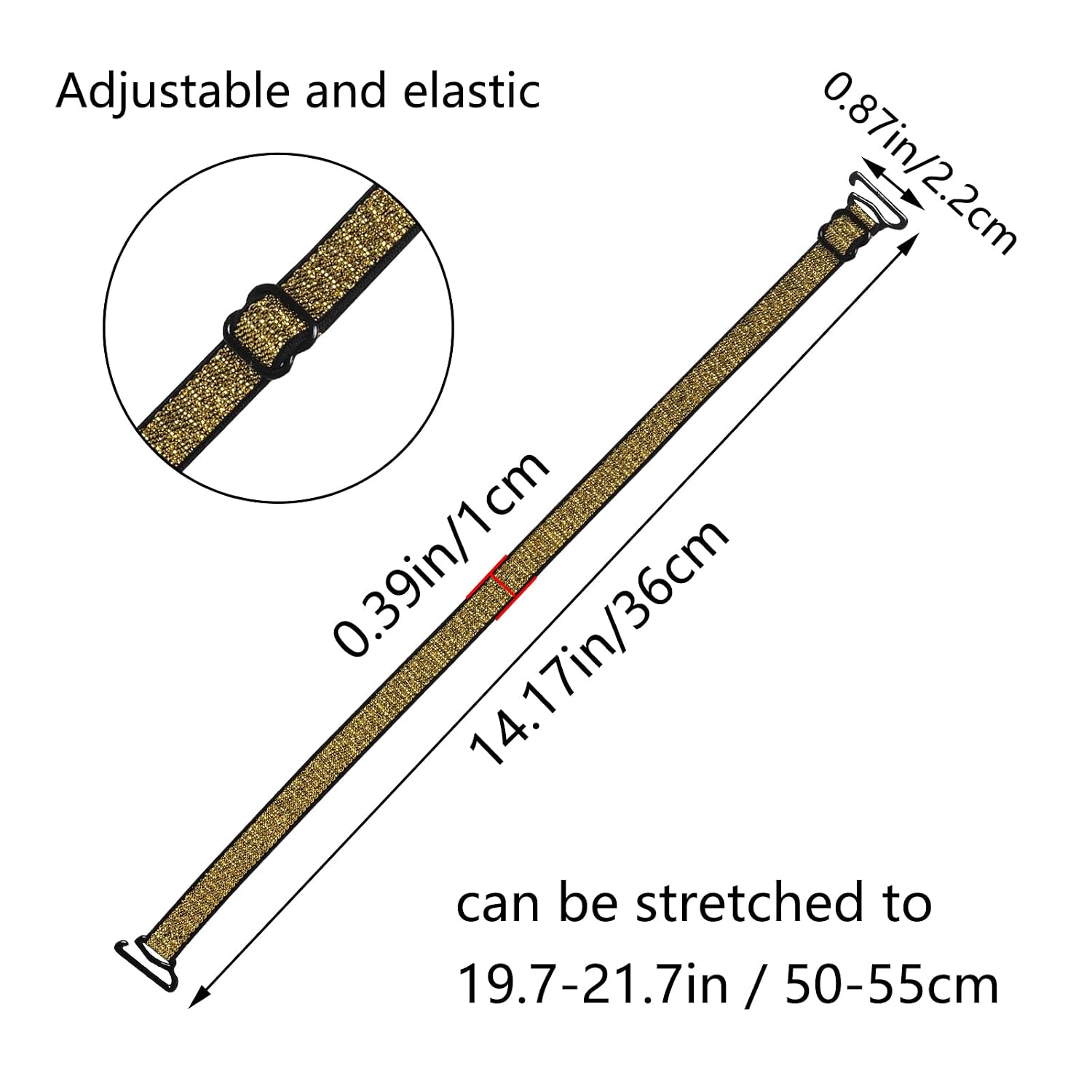 Glitter Elastic Adjustable Bra Straps — image 2