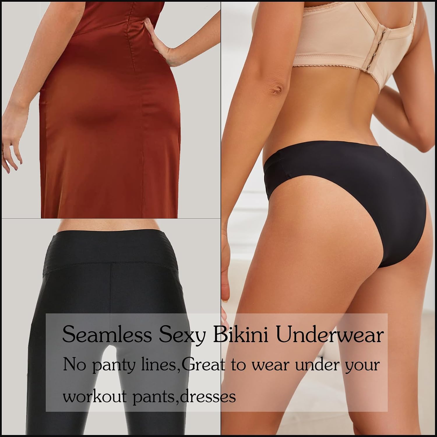OJCNBV Seamless No Show Bikini Panties 6 Pack — image 3