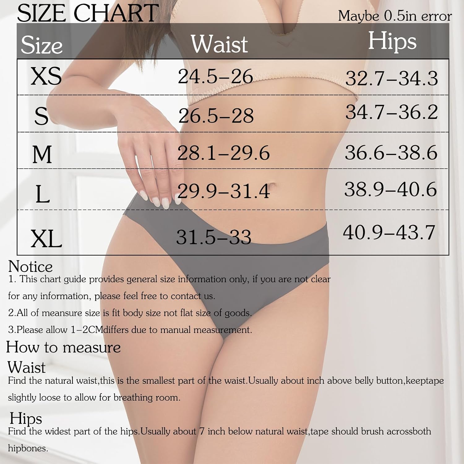 OJCNBV Seamless No Show Bikini Panties 6 Pack — image 4