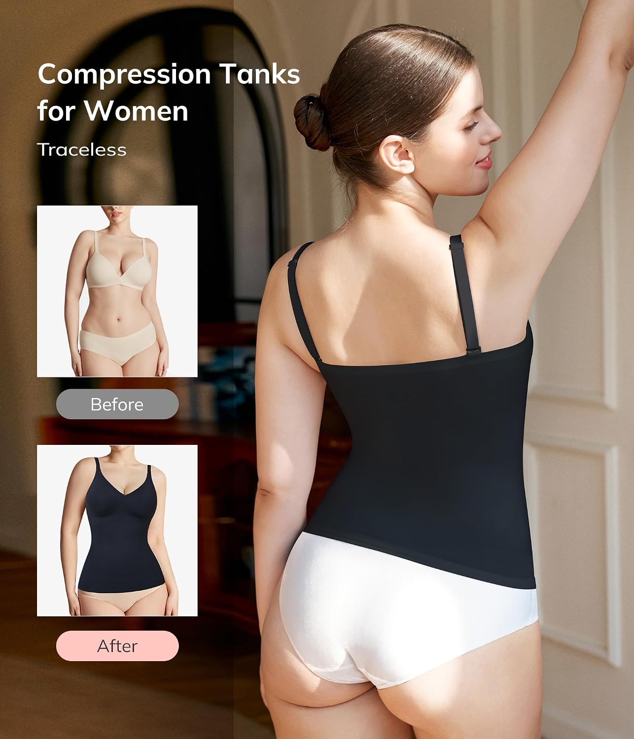 LODAY Women's Tummy Control V-Neck Camisole — image 3