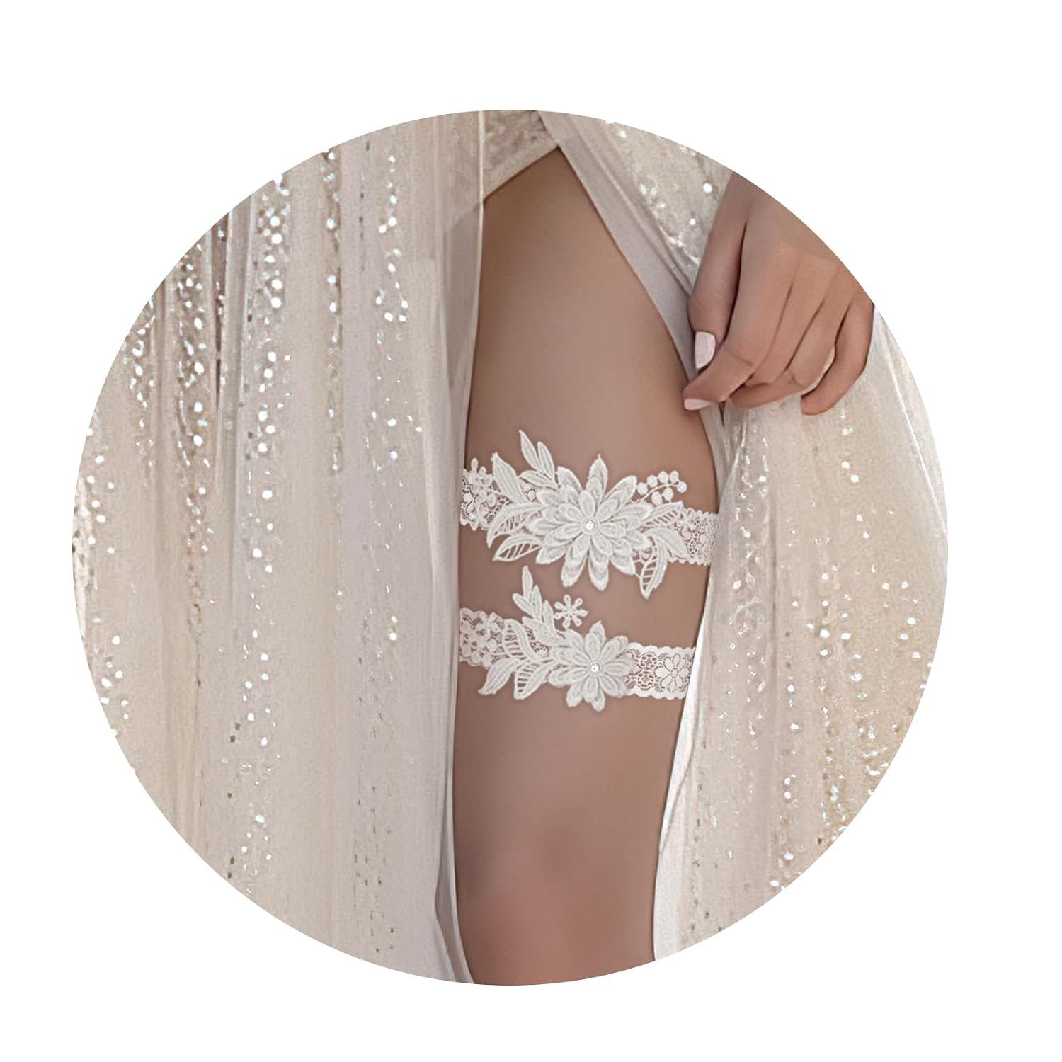 WRNZL Lace Thigh Garter Set for Bride