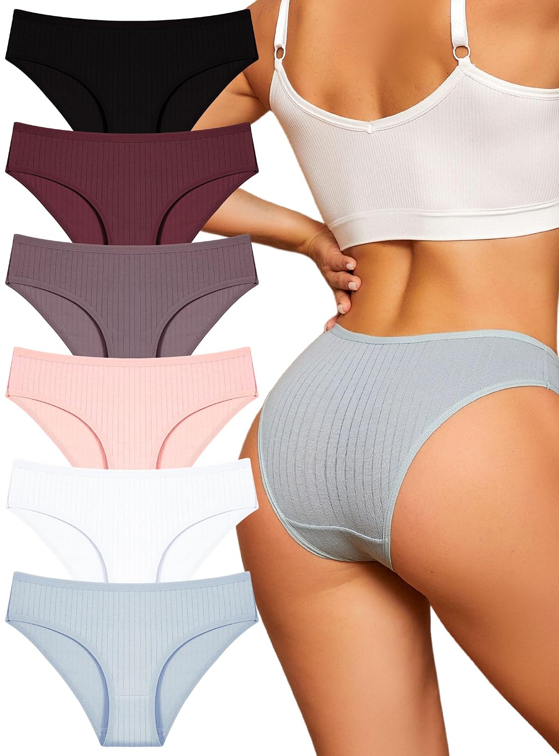 FINETOO Cotton Cheeky Bikini for Women