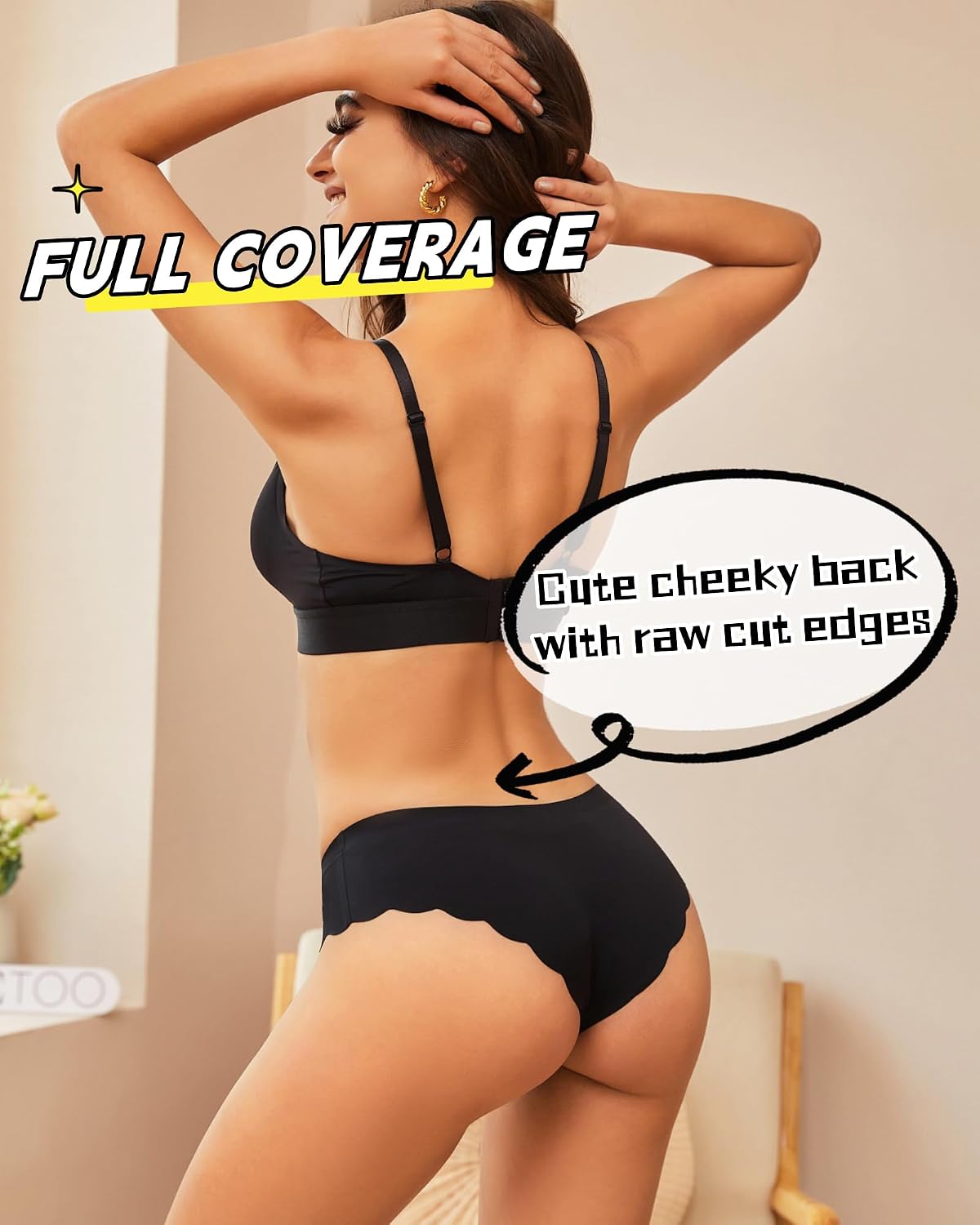 FINETOO No Show Seamless Cheeky Panties 6-Pack — image 2
