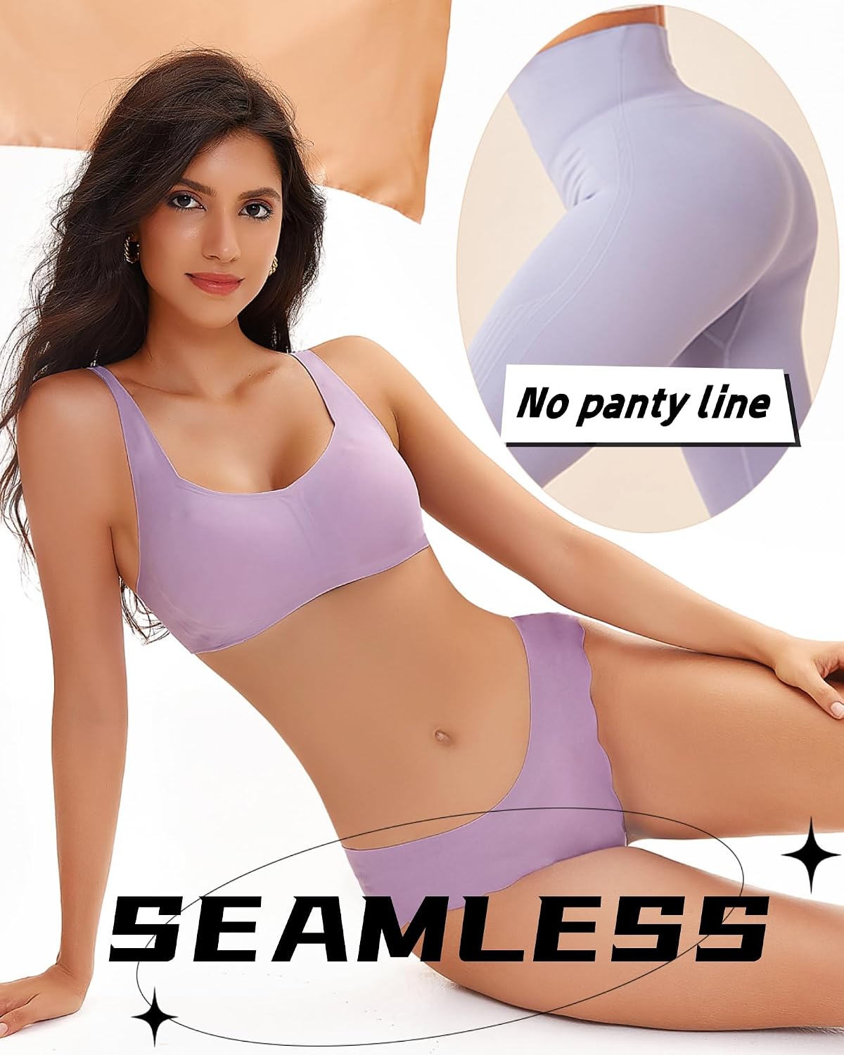 FINETOO No Show Seamless Cheeky Panties 6-Pack — image 3