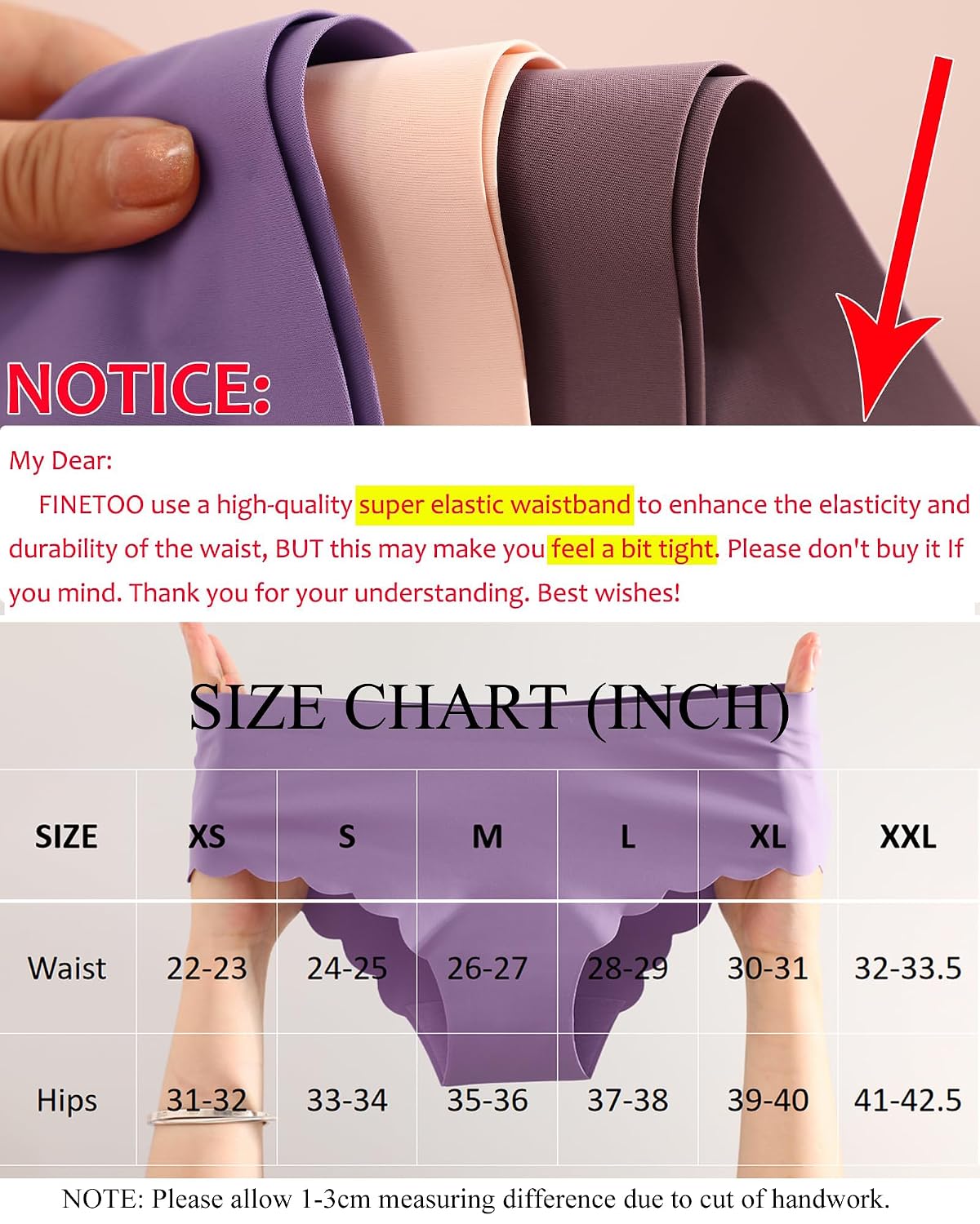 FINETOO No Show Seamless Cheeky Panties 6-Pack — image 4