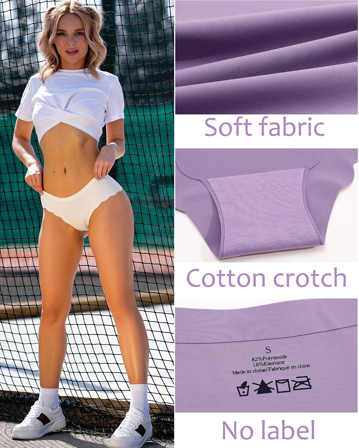 FINETOO No Show Seamless Cheeky Panties 6-Pack — image 5