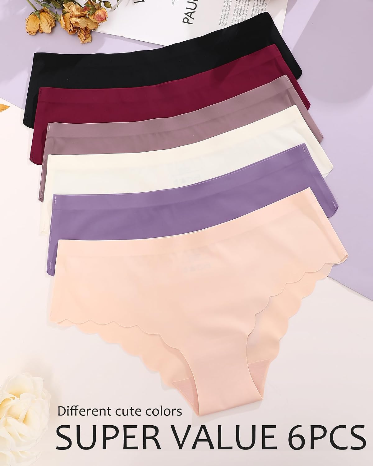 FINETOO No Show Seamless Cheeky Panties 6-Pack — image 6
