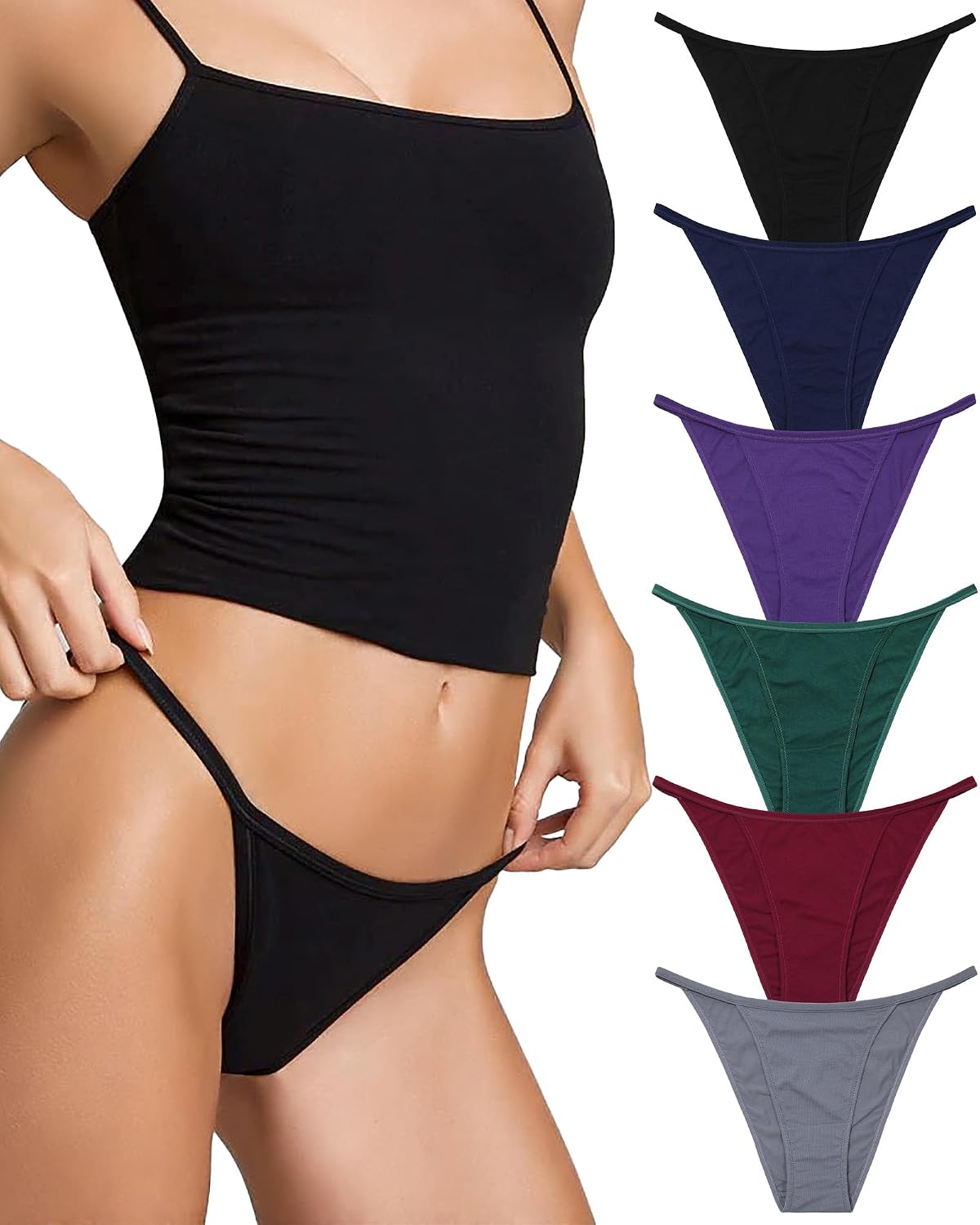 LEVAO Women's Cotton String Bikini Panties Plus Size