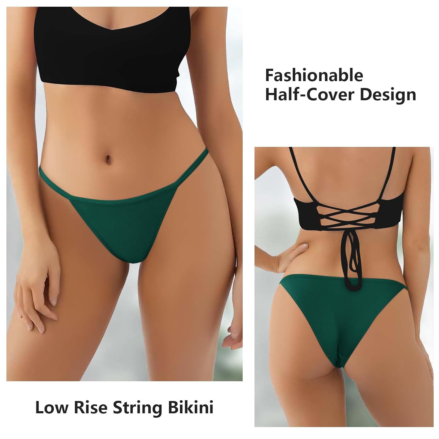 LEVAO Women's Cotton String Bikini Panties Plus Size — image 2