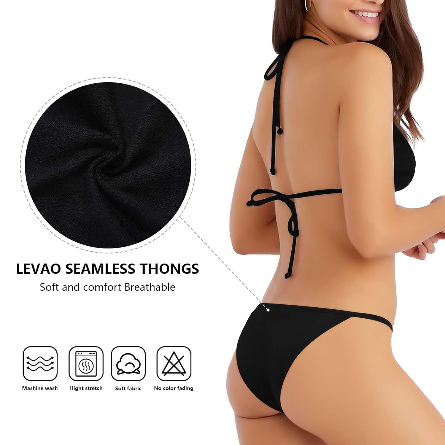 LEVAO Women's Cotton String Bikini Panties Plus Size — image 3
