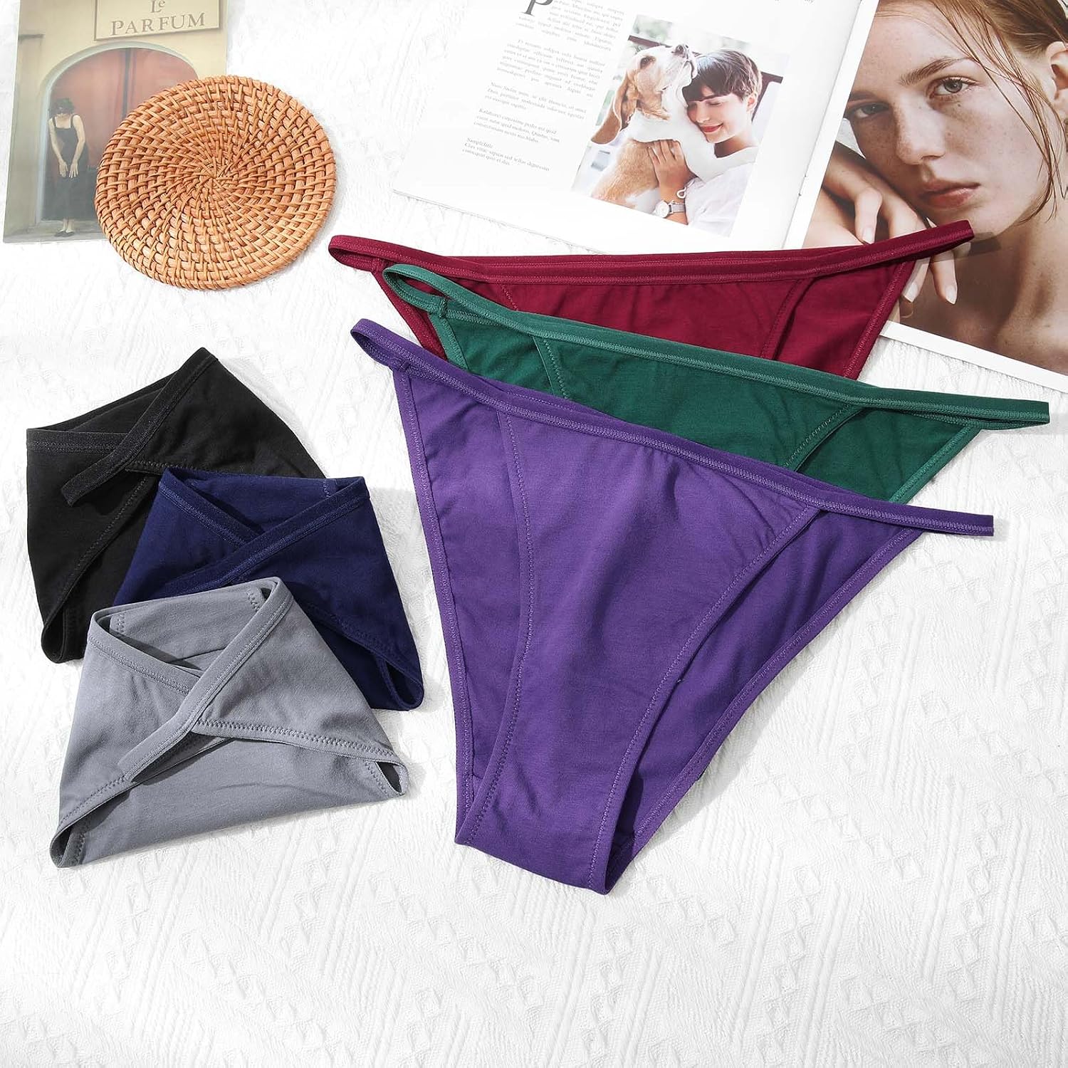 LEVAO Women's Cotton String Bikini Panties Plus Size — image 7