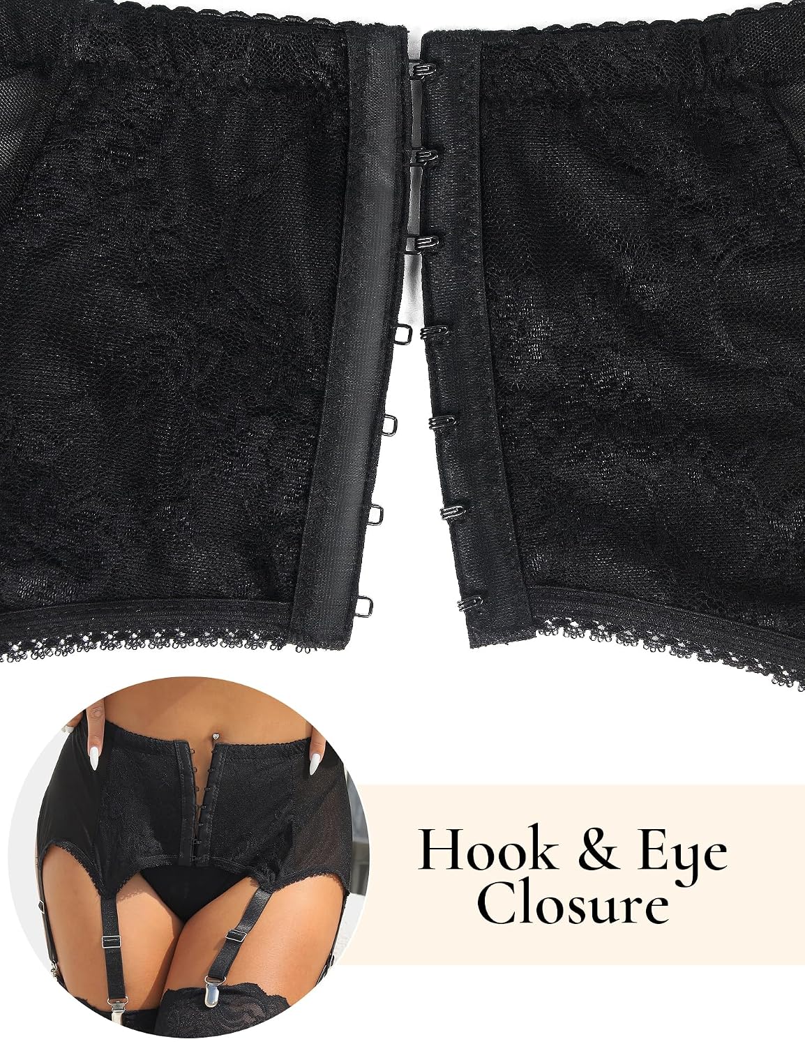 Plus Size Lace Garter Belt with 6 Straps — image 4