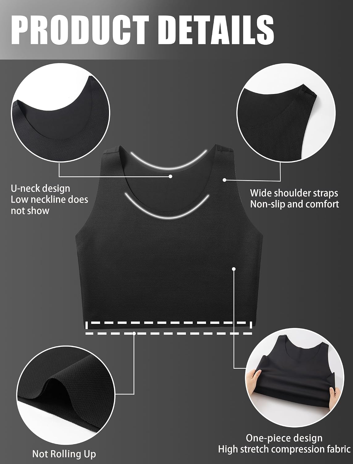 XUJI Breathable Seamless Half Chest Binder — image 5