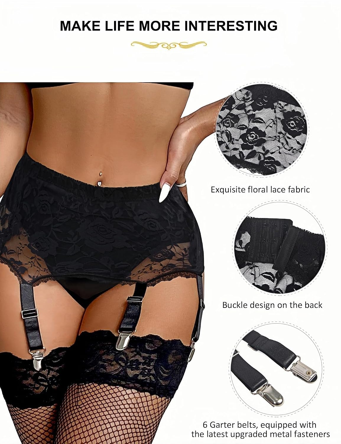 ohyeah 6-Strap Lace Garter Belt — image 2