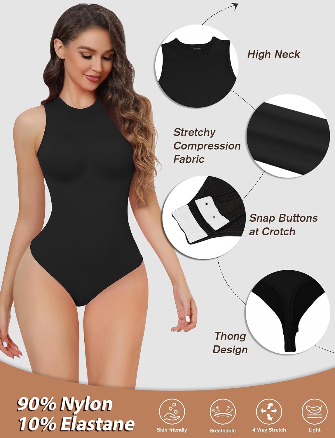 Niipty High Neck Seamless Tummy Control Bodysuit — image 6