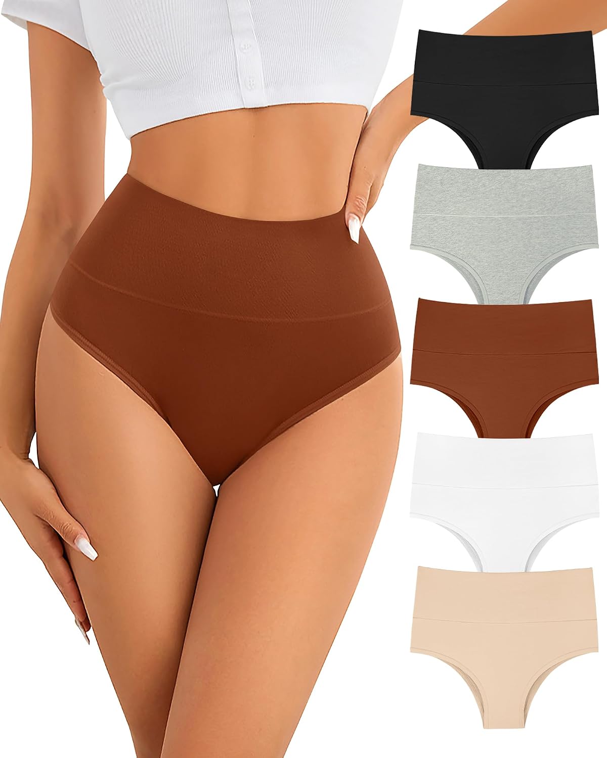 ASIMOON High Waisted Tummy Control Bikini Panties