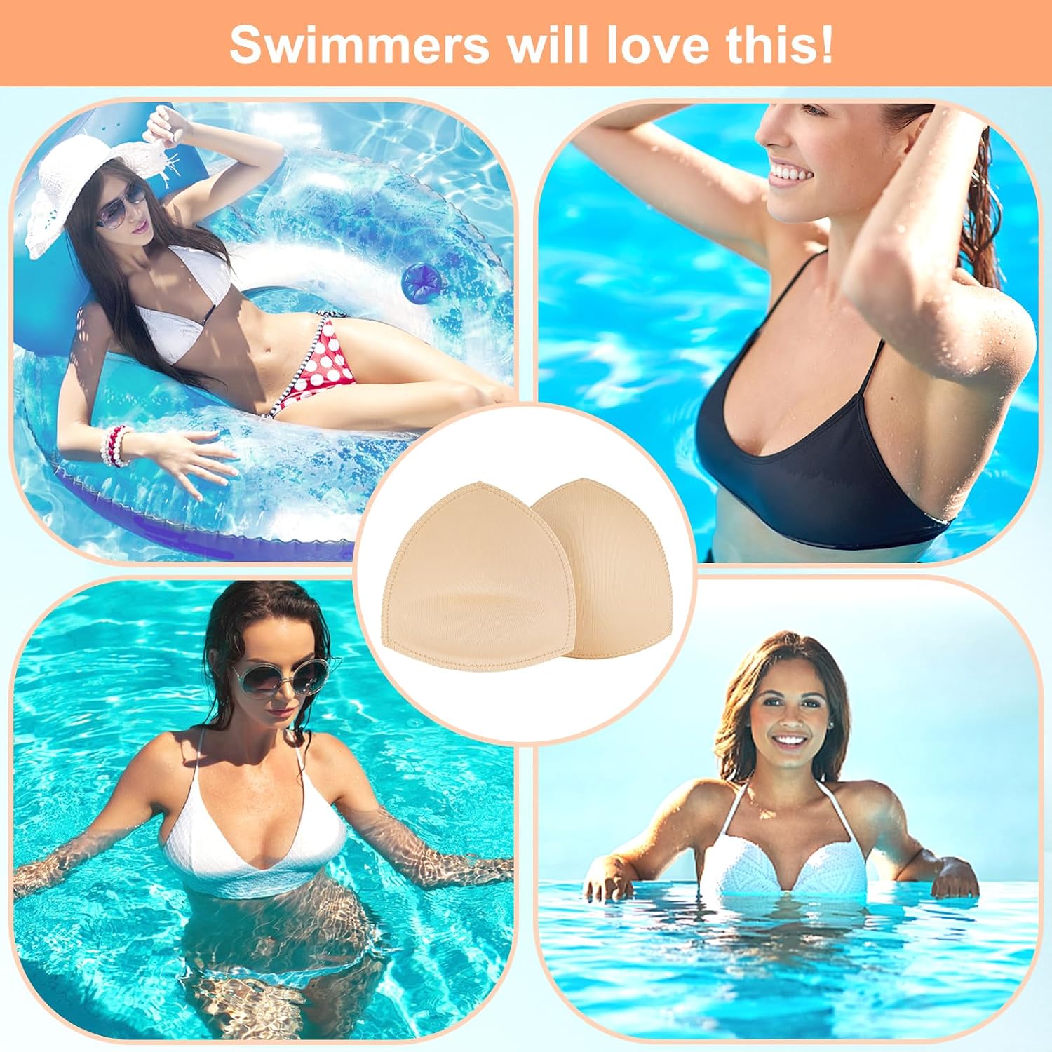 SERMICLE Waterproof Push Up Bra Pads — image 7