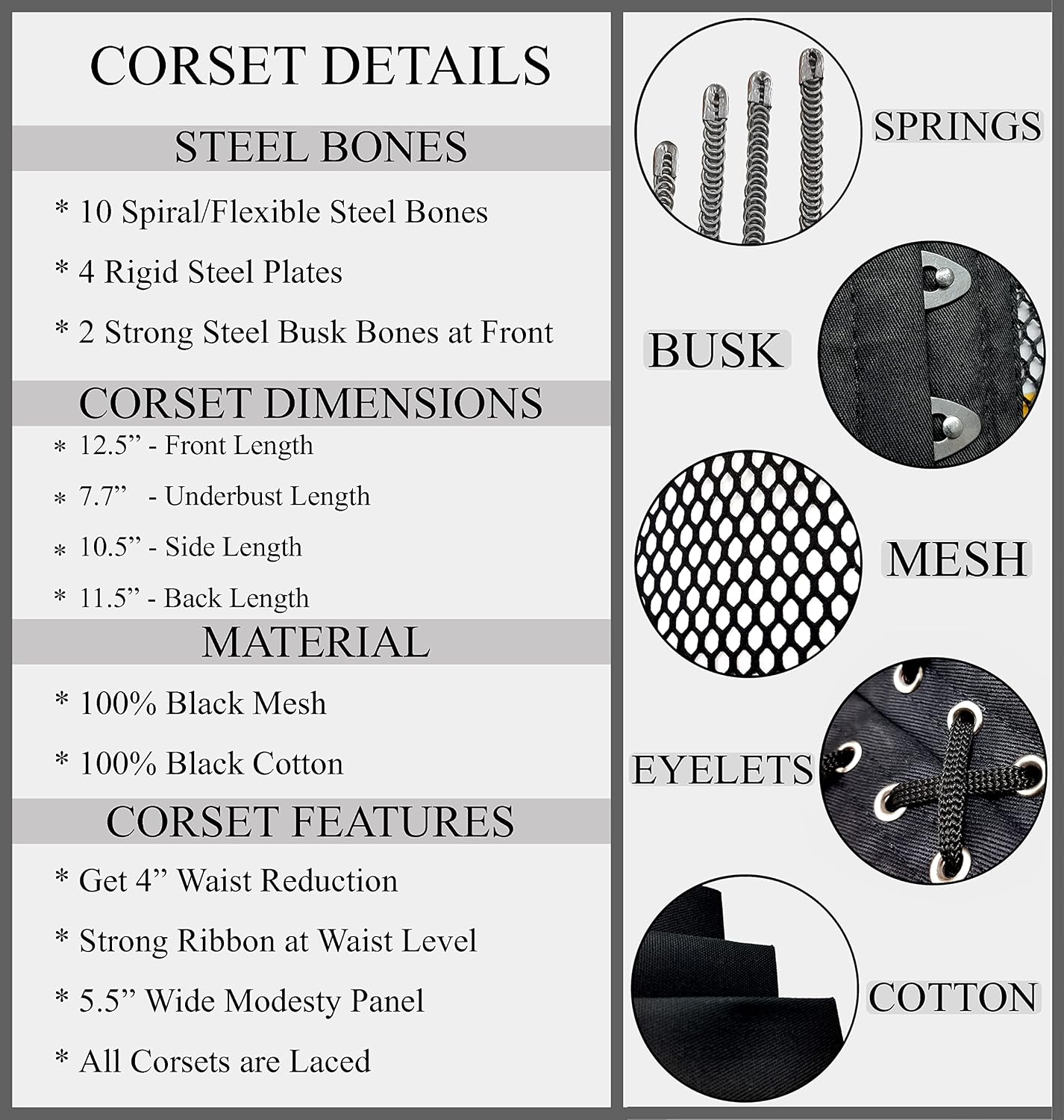 Heavy Duty Steel Boned Waist Trainer Corset — image 2