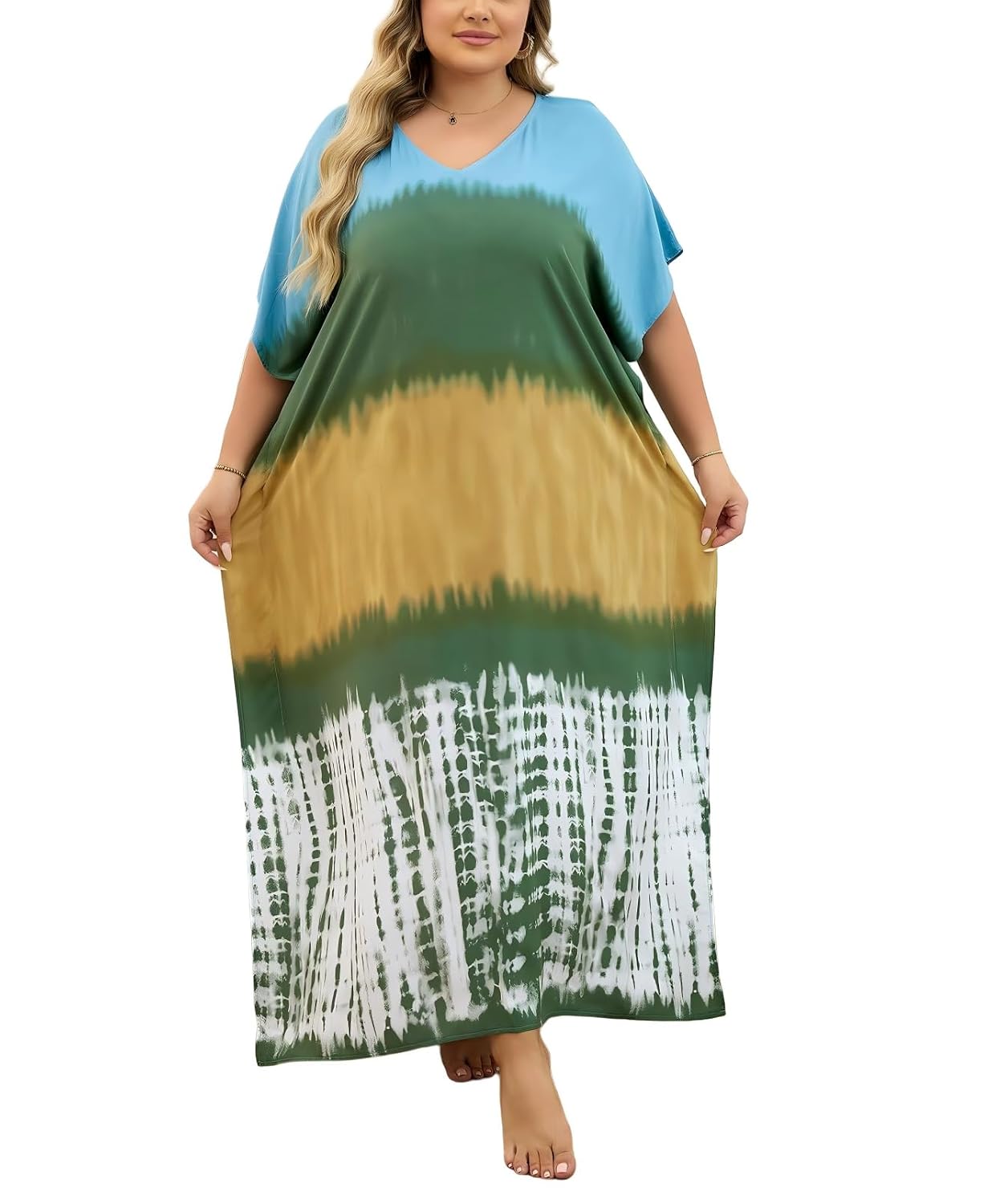 IMAGEKOPE Plus Size Kaftan Maxi Beach Dress — image 10