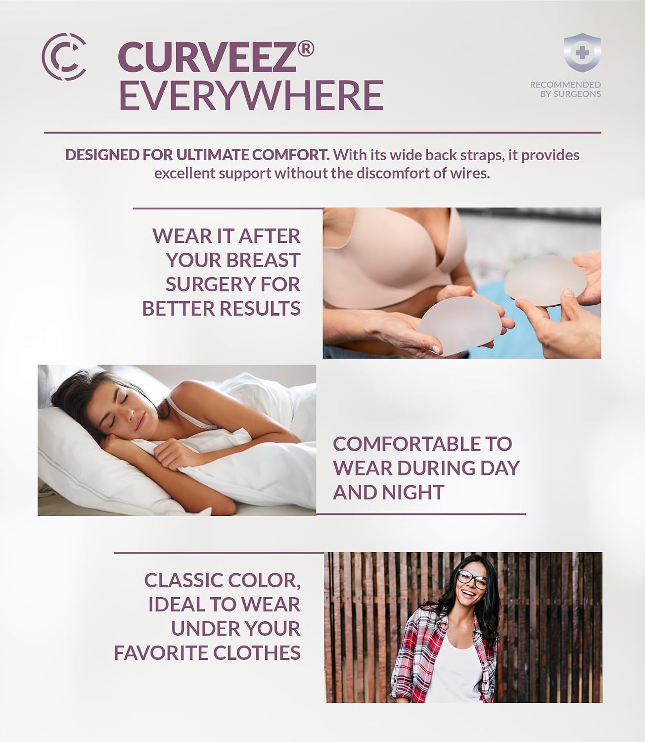CURVEEZ Front Closure Wireless Compression Bra — image 5