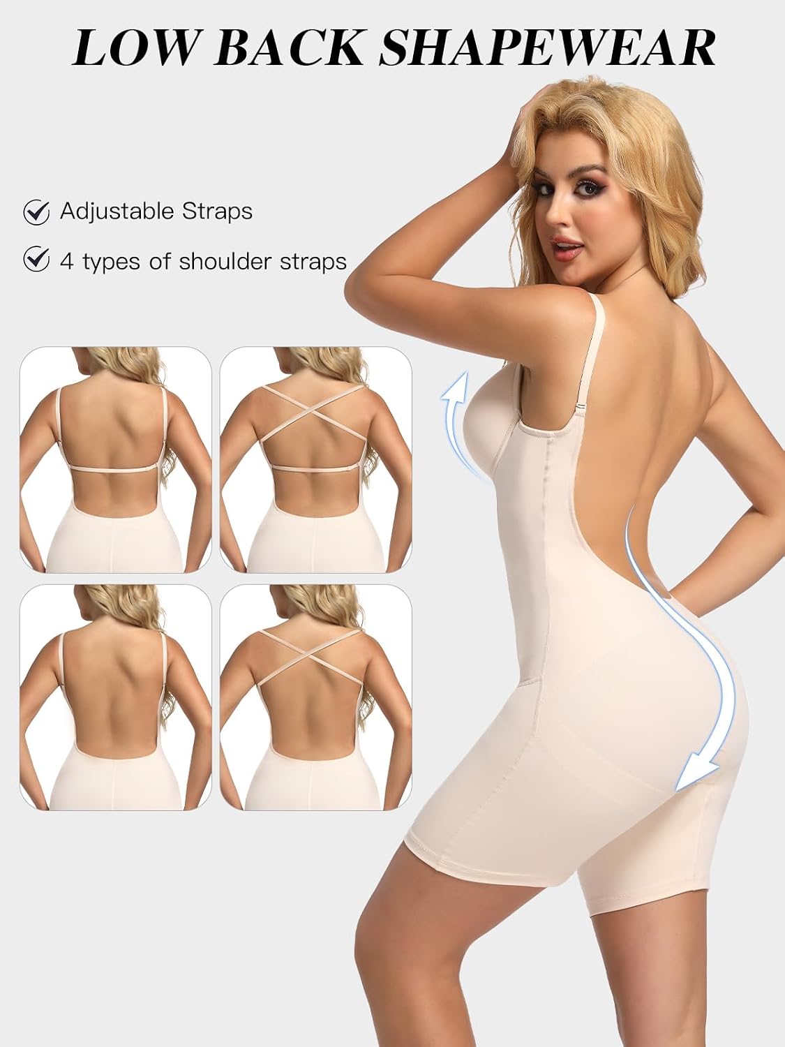 Decorus Backless Plunge Shapewear Bodysuit — image 3