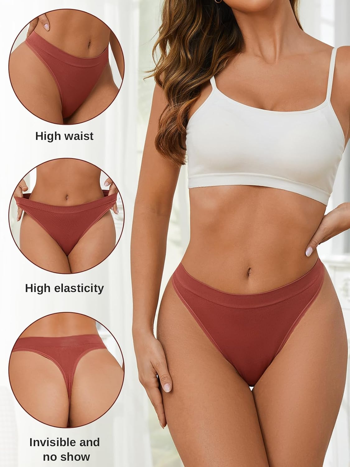 linccure Women's Seamless Thong 5-Pack — image 2
