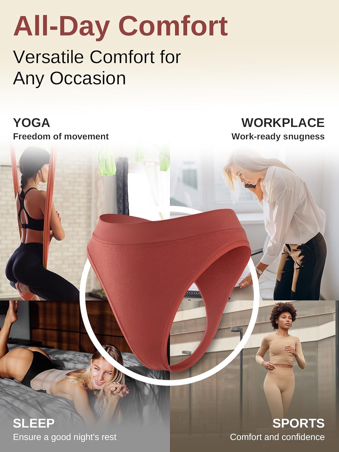 linccure Women's Seamless Thong 5-Pack — image 5