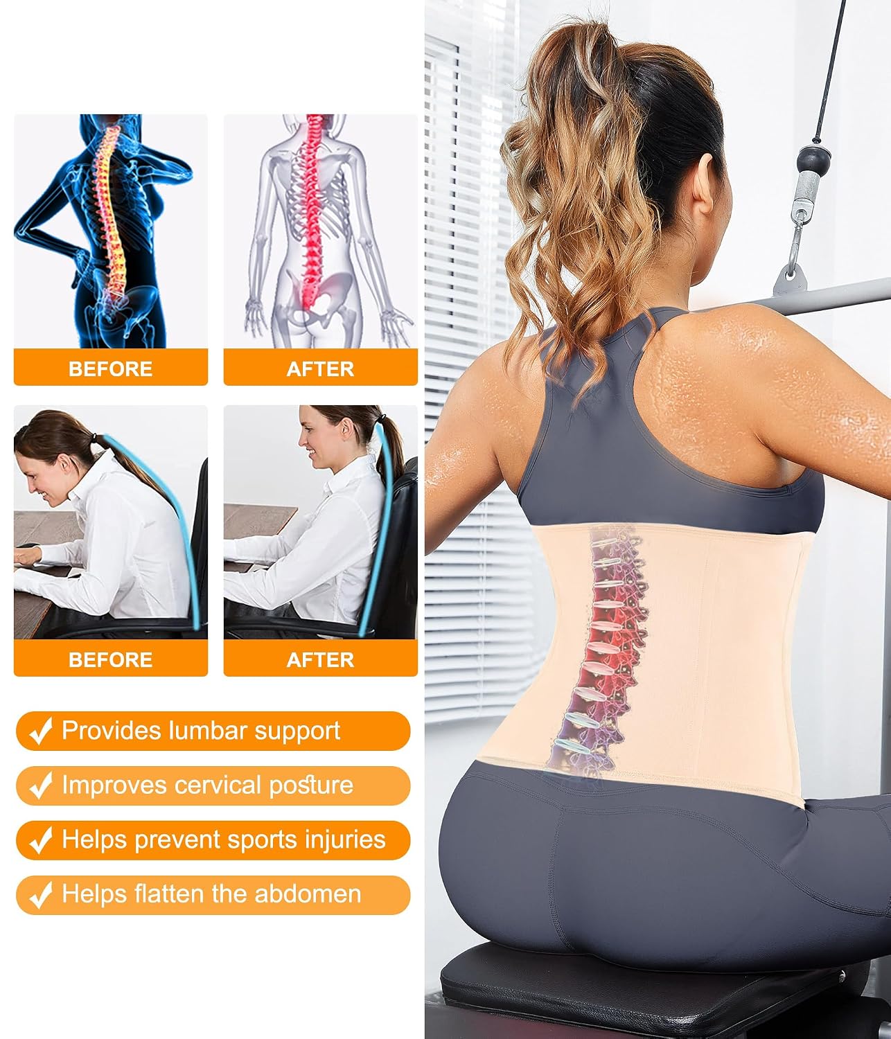 LEINIDINA Waist Trainer Corset with Zipper & Hook — image 3