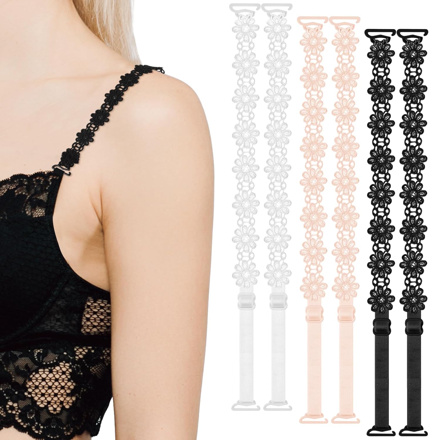 Abeillo Women's Non-Slip Elastic Bra Straps