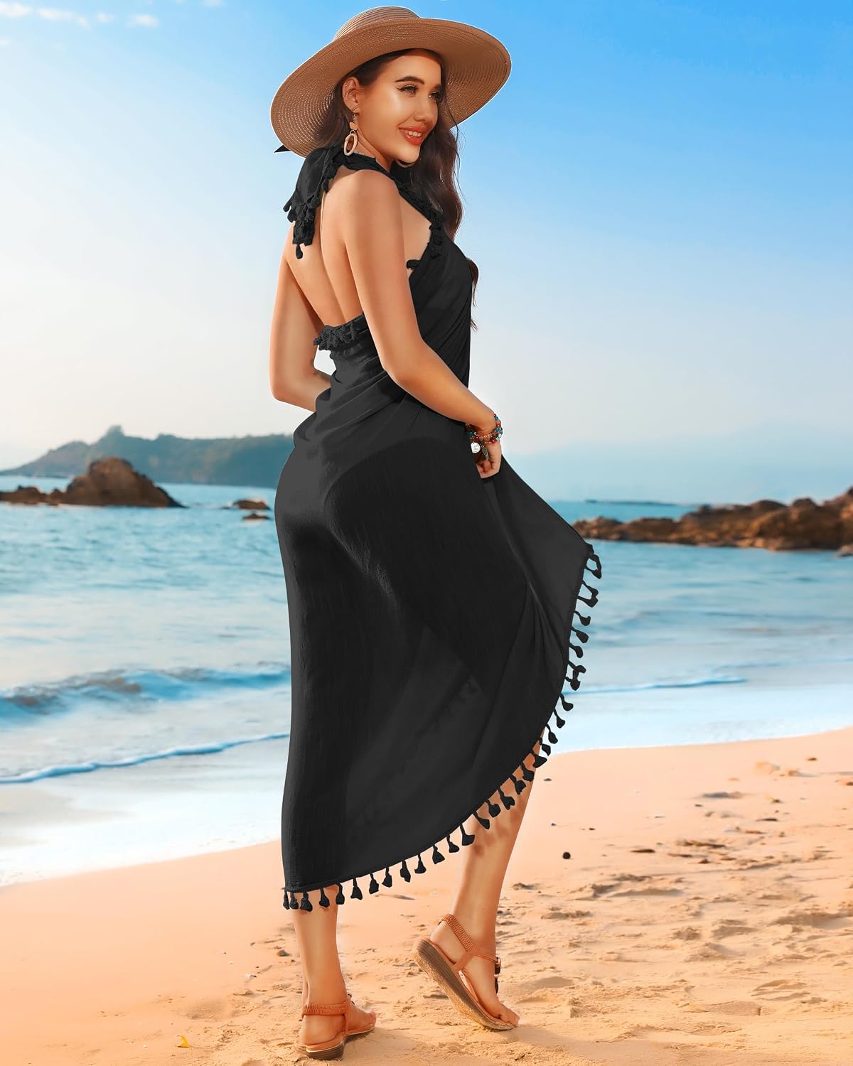 Eicolorte Women's Sarong Cover Up Wrap — image 5