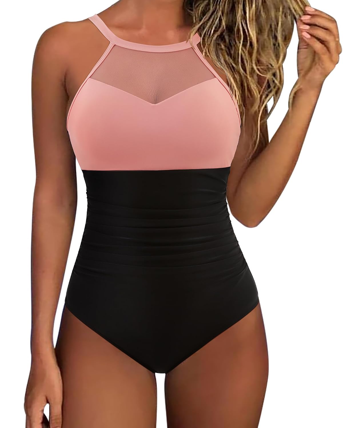 SUUKSESS Tummy Control Mesh High Neck Swimsuit — image 8