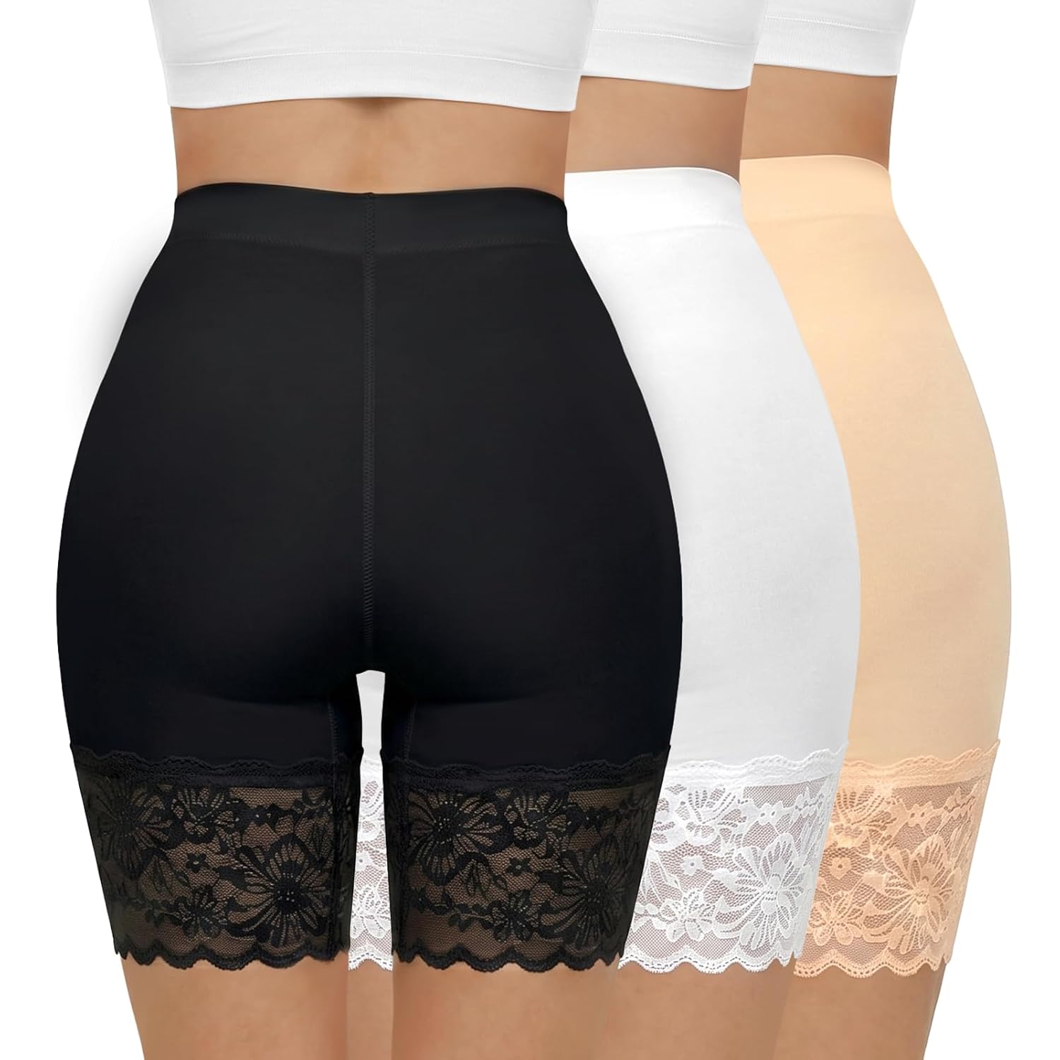 ZENUTA 3-Piece Lace Slip Shorts for Women — image 3