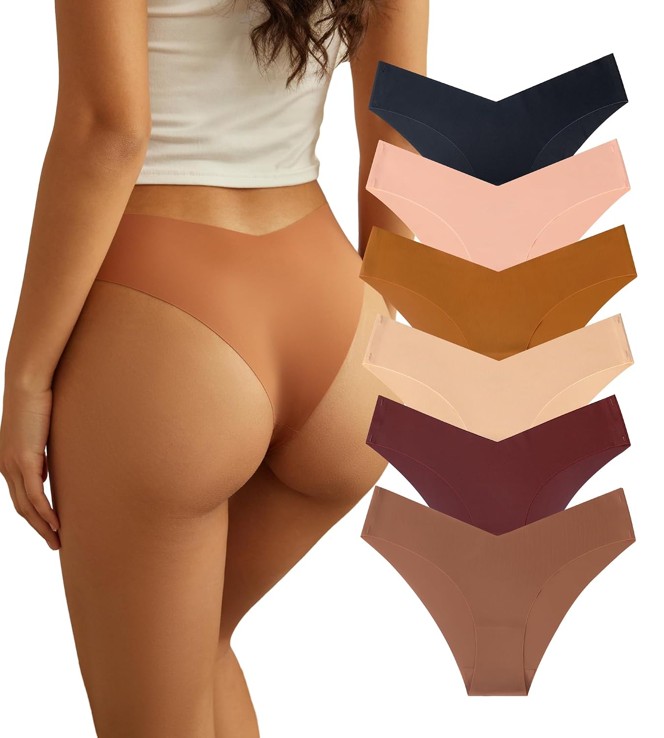 Beafulrab Seamless Bikini Panties 6-Pack