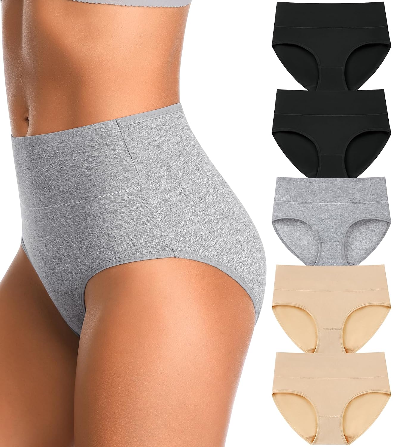 IROCUE High Waisted Cotton Postpartum Panties Multipack