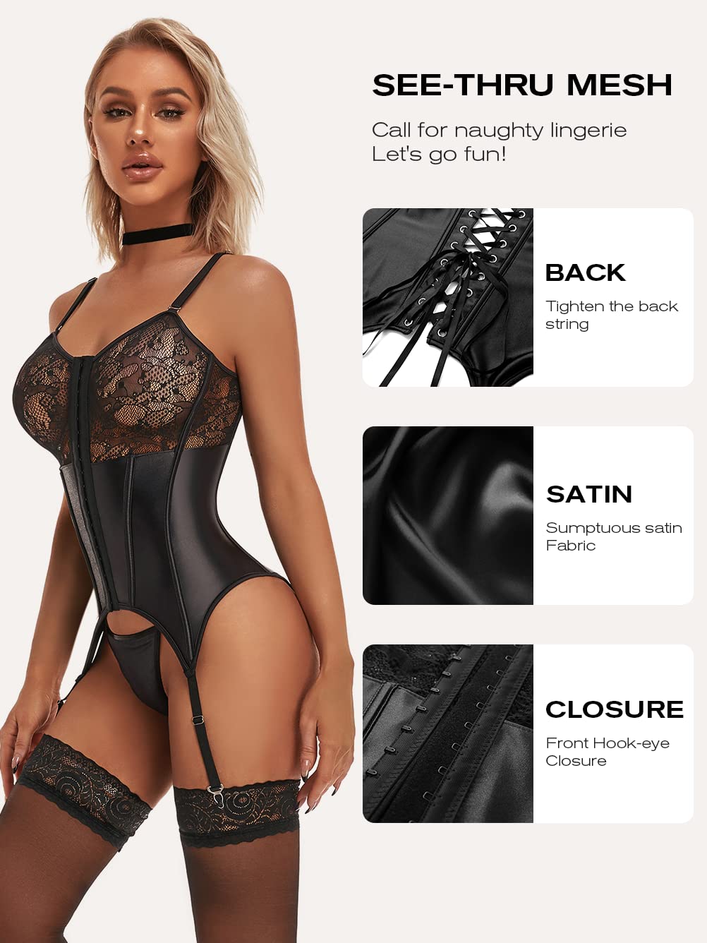 sosusu Lace Lingerie Set with Garter Belt — image 2