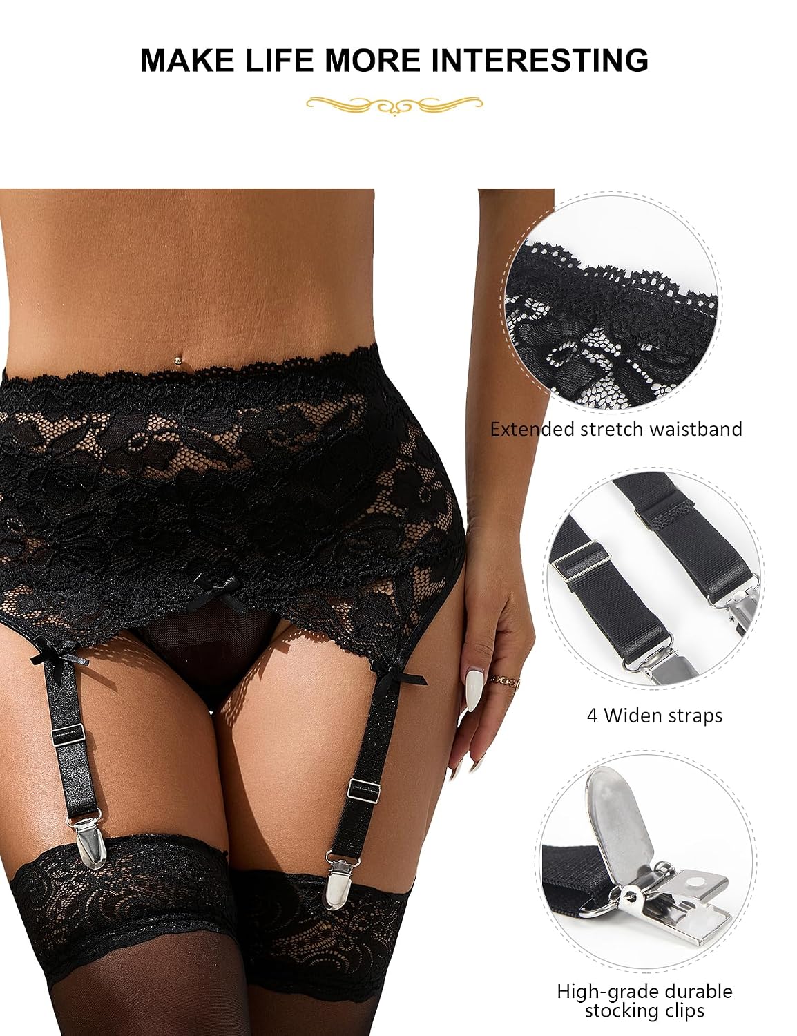 ohyeahlady Plus Size Mesh Lace Thigh High Stockings — image 3