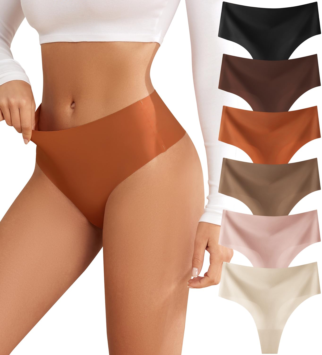 Oshkang High Waisted Seamless Thong 6 Pack