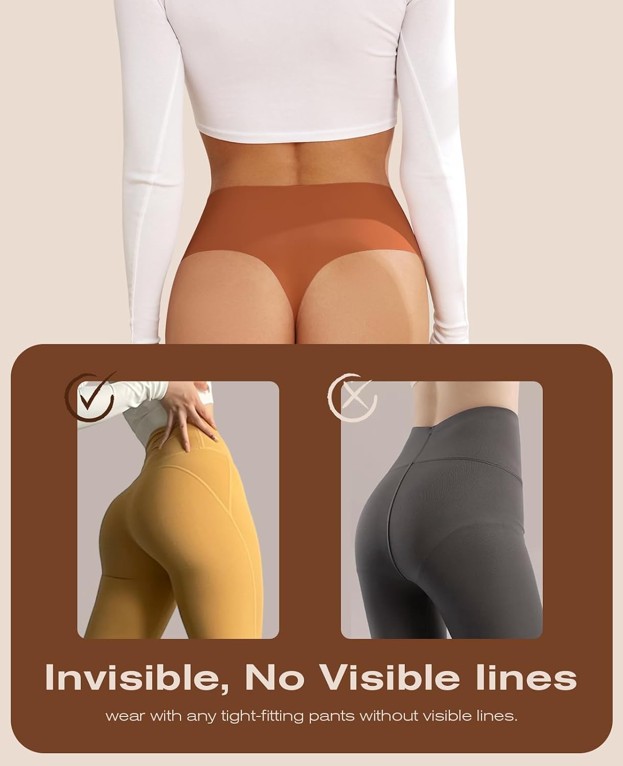 Oshkang High Waisted Seamless Thong 6 Pack — image 5