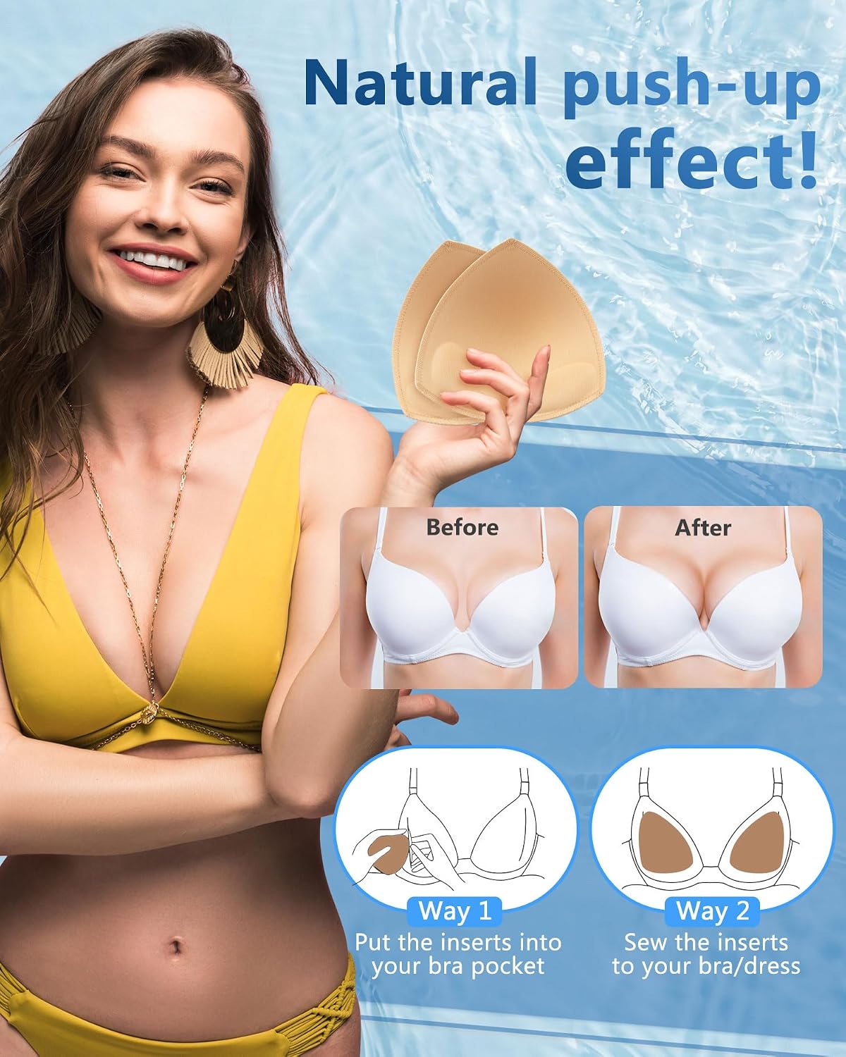 KSang Waterproof Push Up Bra Pads Inserts — image 4