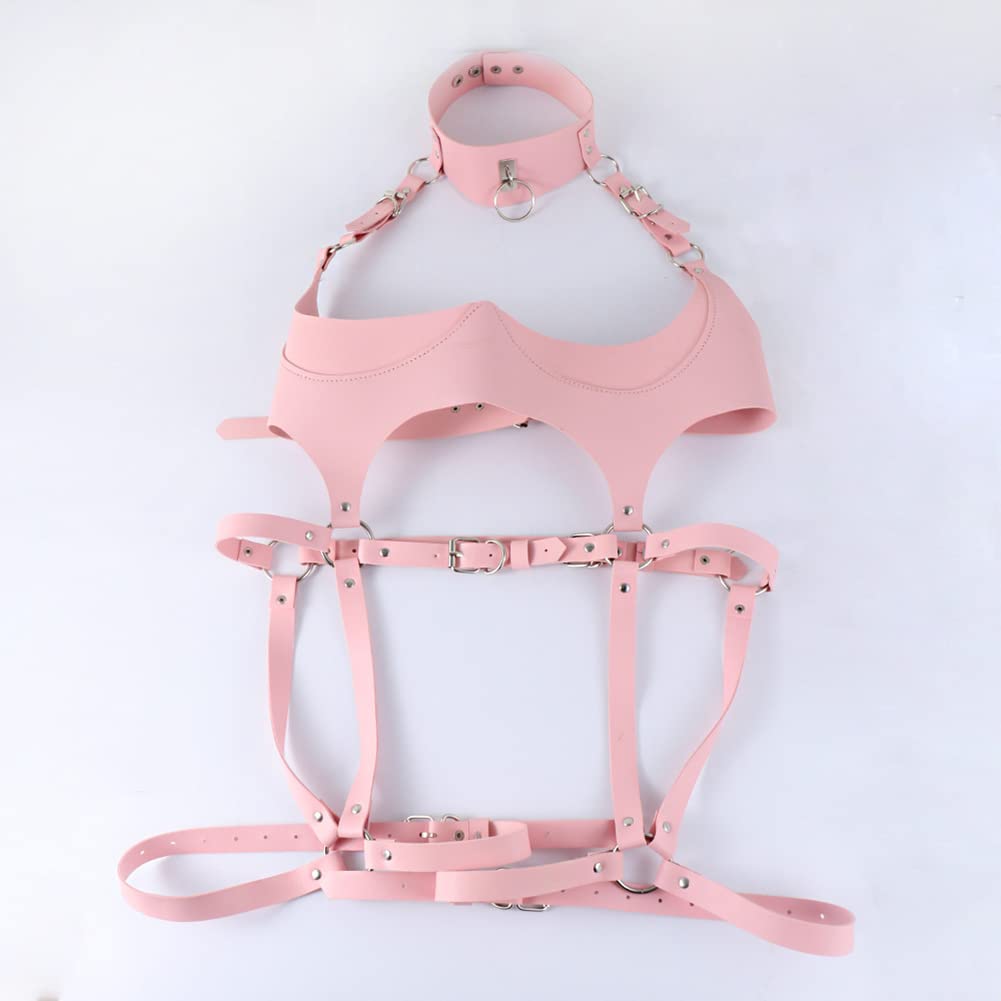 Pink Leather Full Body Chain Harness — image 4