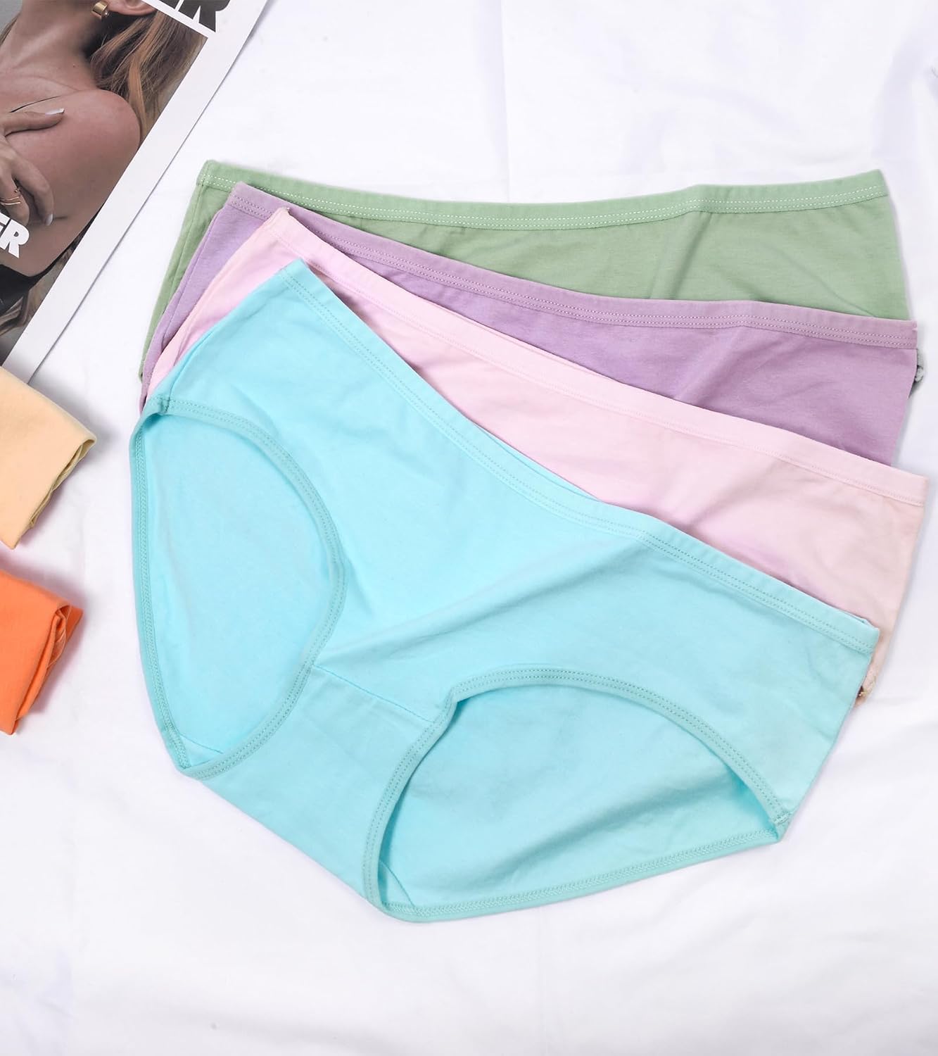 OLIKEME Women's Cotton Hipster Panties 6-Pack — image 2